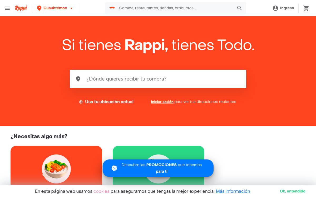 Rappi website preview