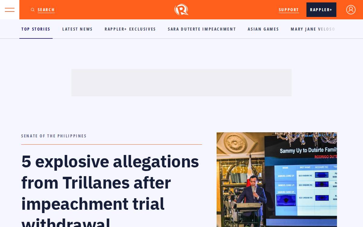 Rappler website preview