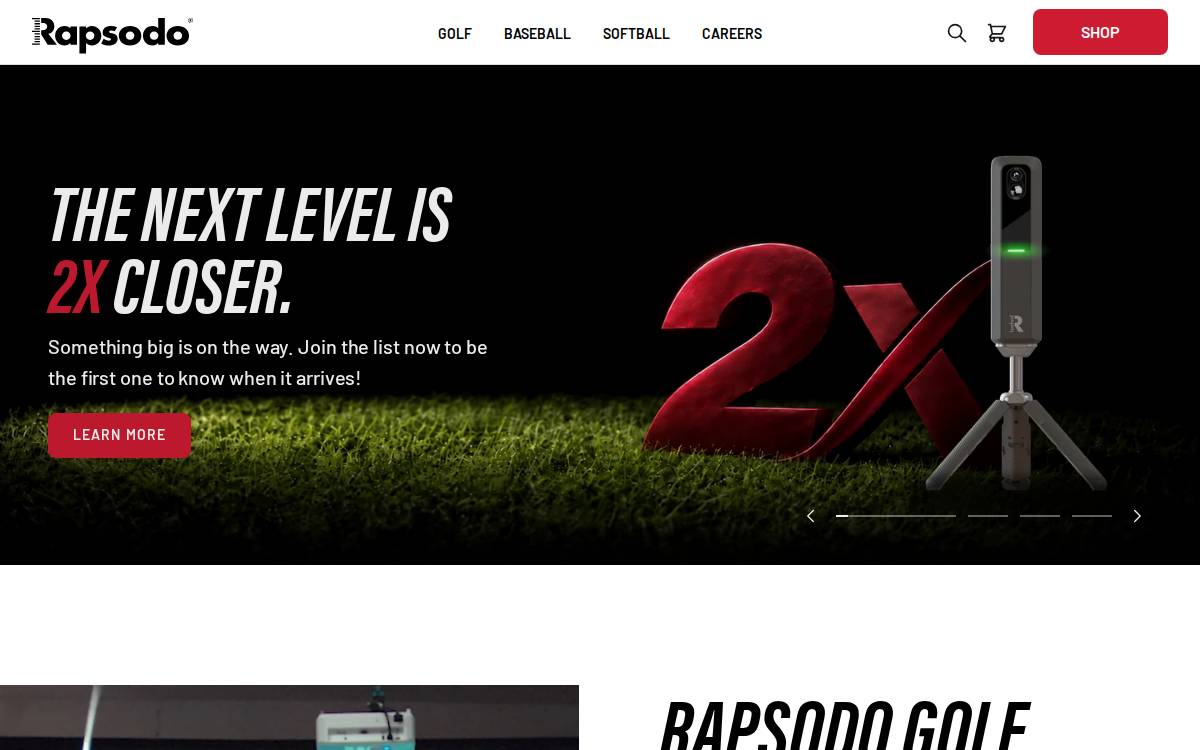 Rapsodo website preview