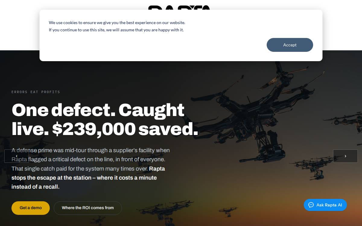 Rapta website preview