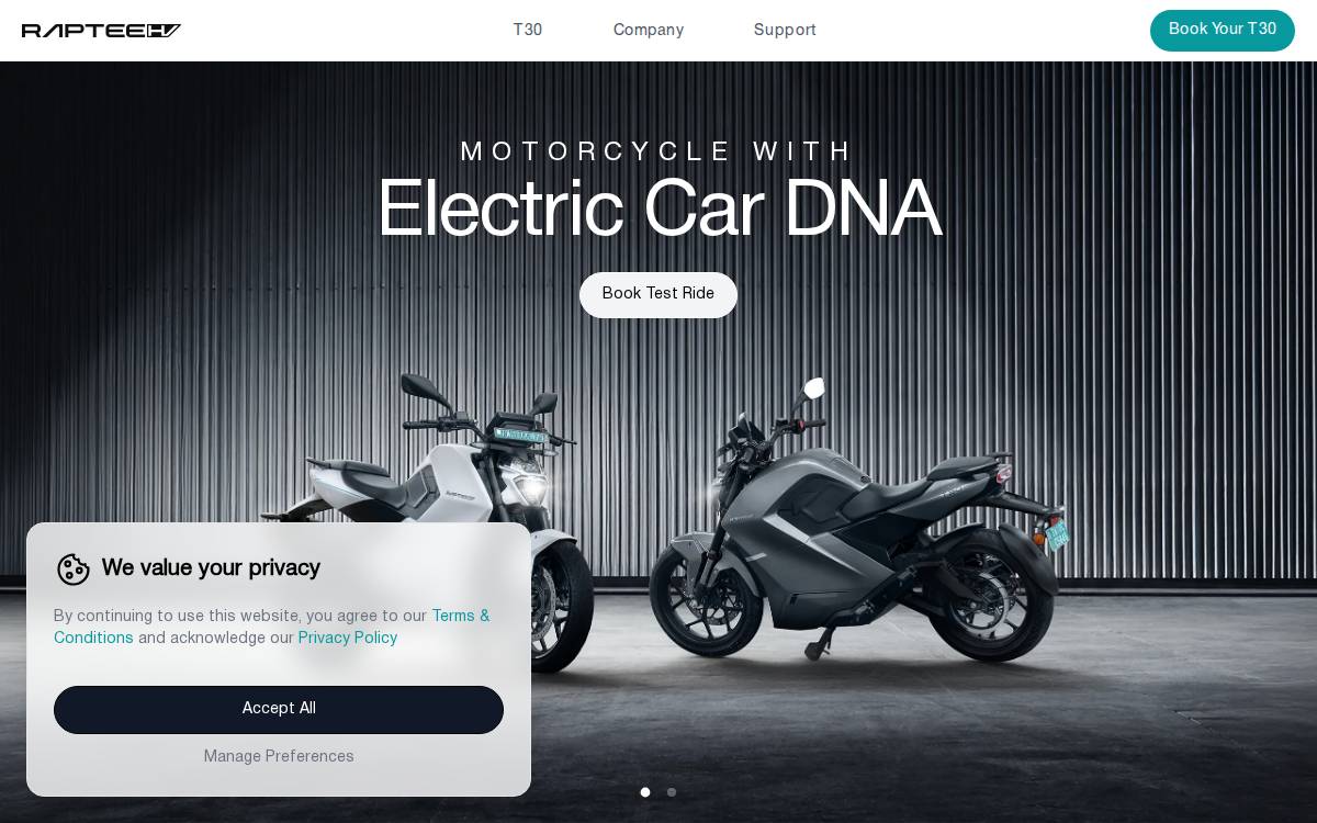 Raptee website preview