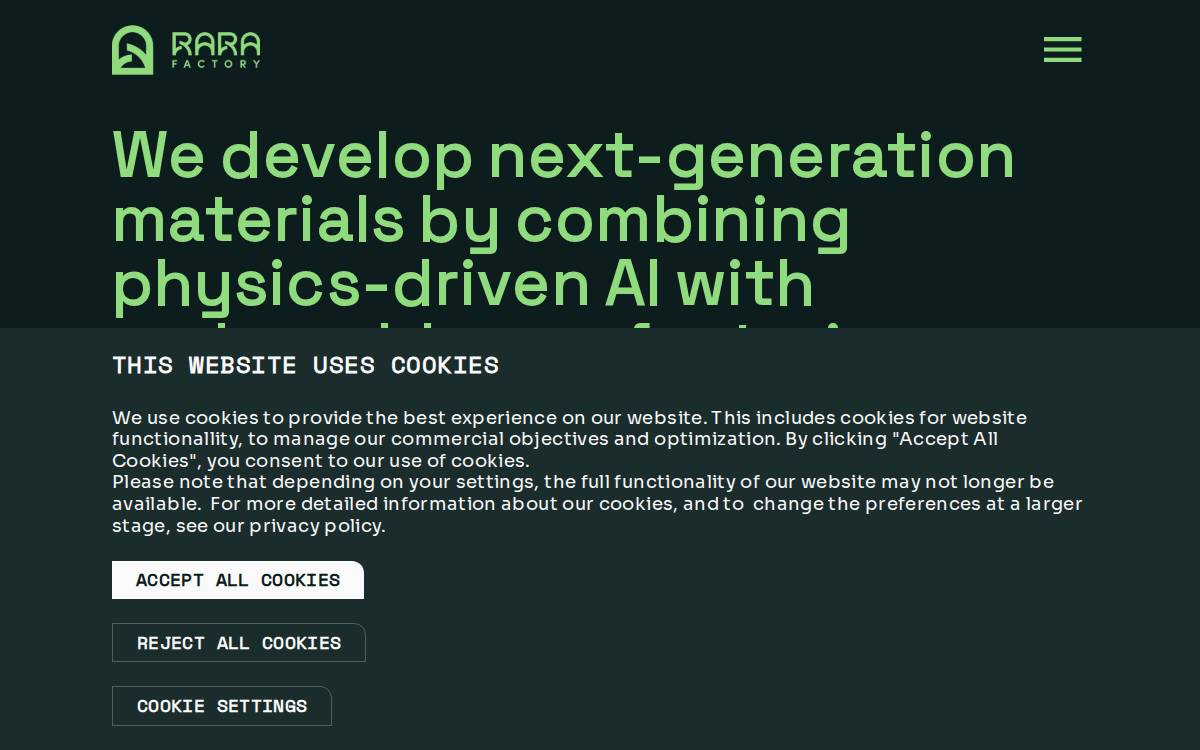 Rara Factory website preview