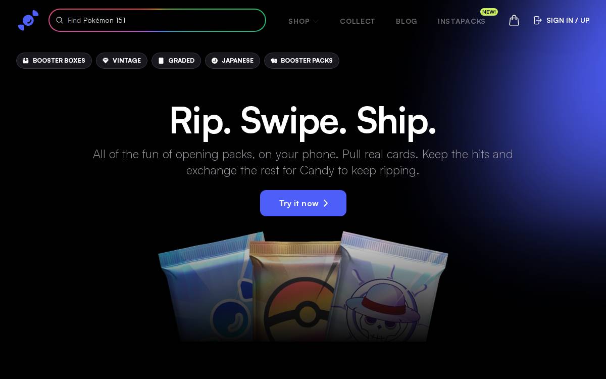 Rare Candy website preview
