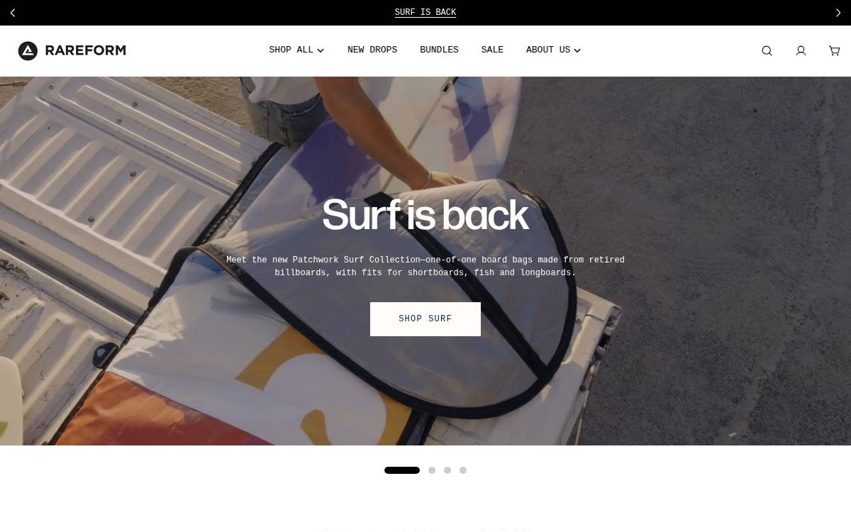 Rareform website preview
