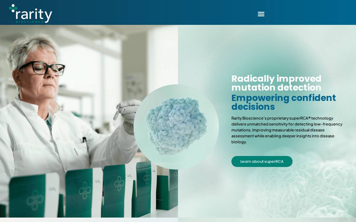Rarity Bioscience website preview