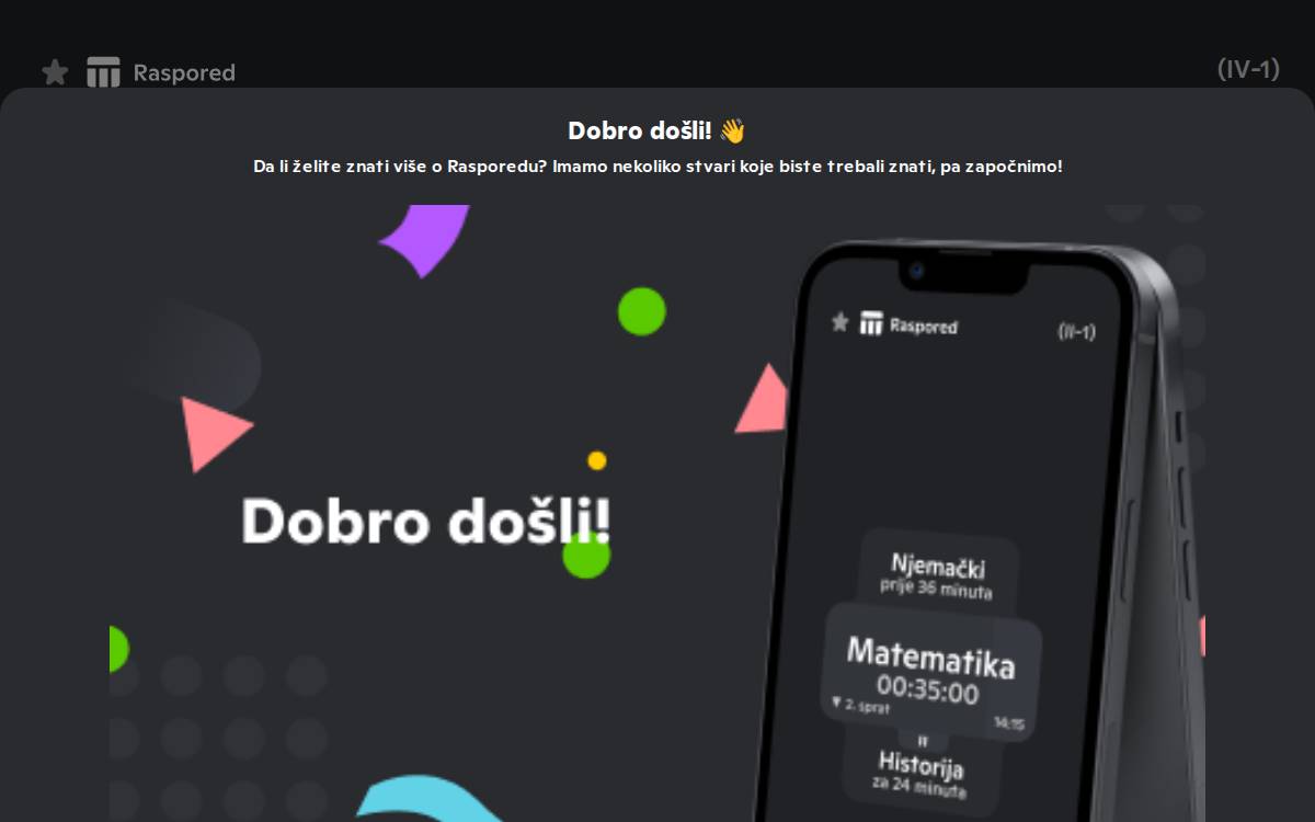 Raspored website preview