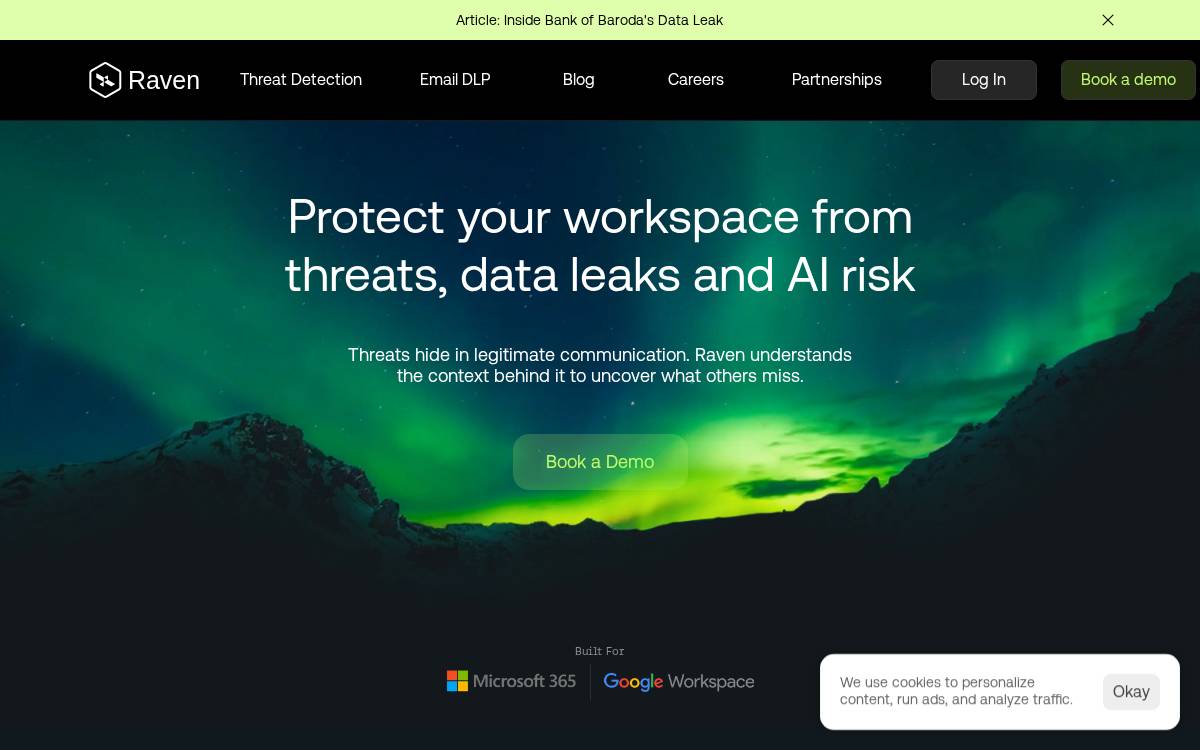 Ravenmail website preview