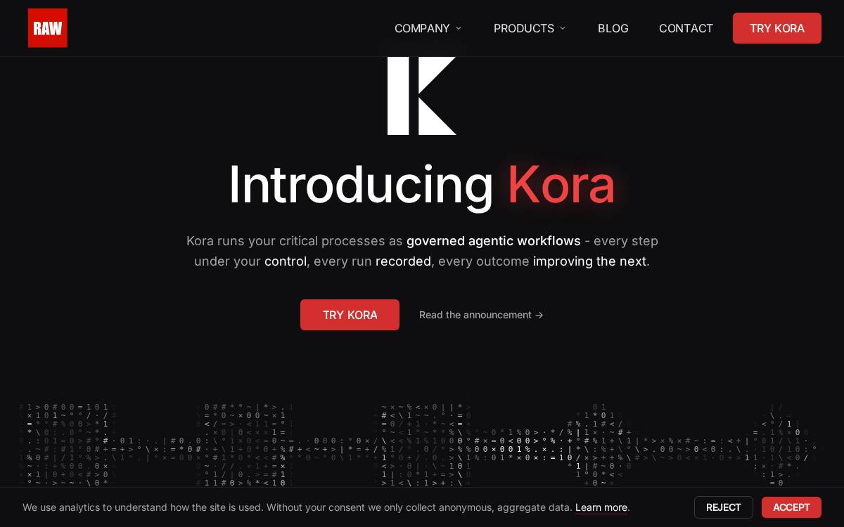 Raw Labs website preview