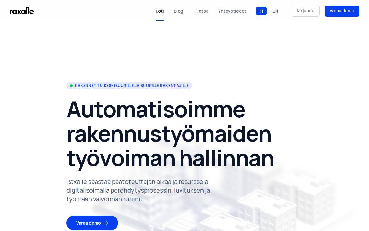 Raxalle website preview