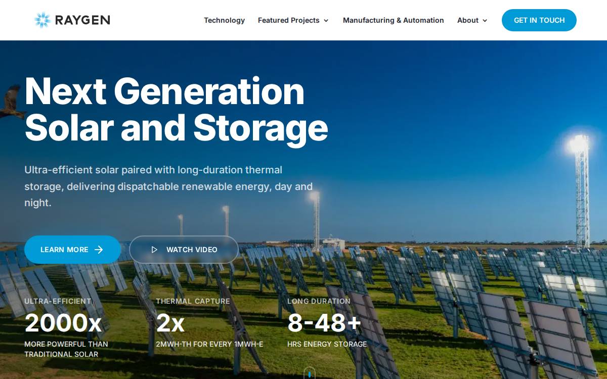RayGen website preview