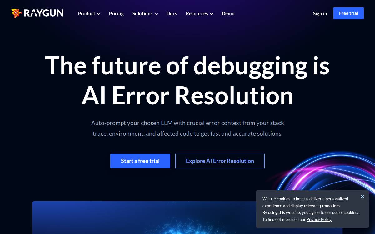 Raygun website preview