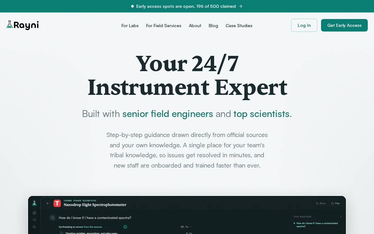 Rayni website preview