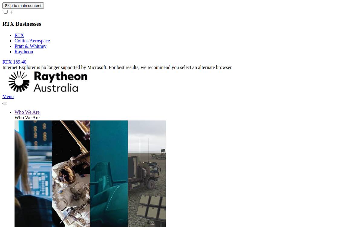 Raytheon Australia website preview