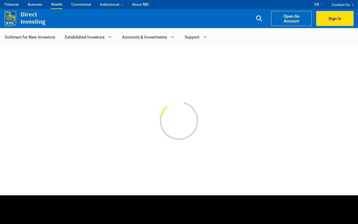RBC Direct Investing website preview