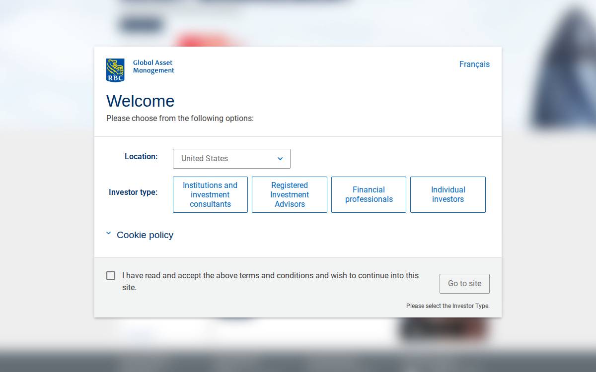 RBC Global Asset Management website preview