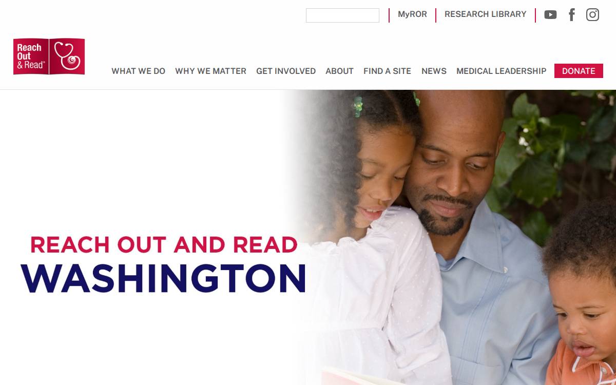 Reach Out & Read Washington website preview