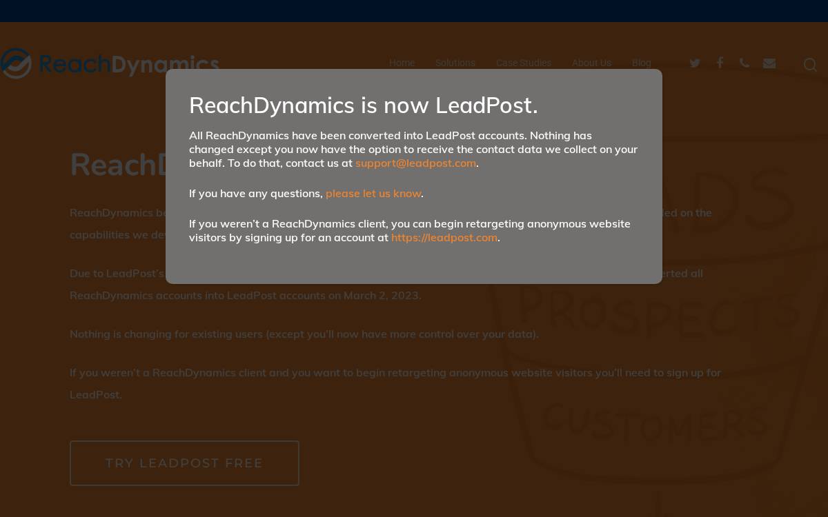 Reachdynamics website preview