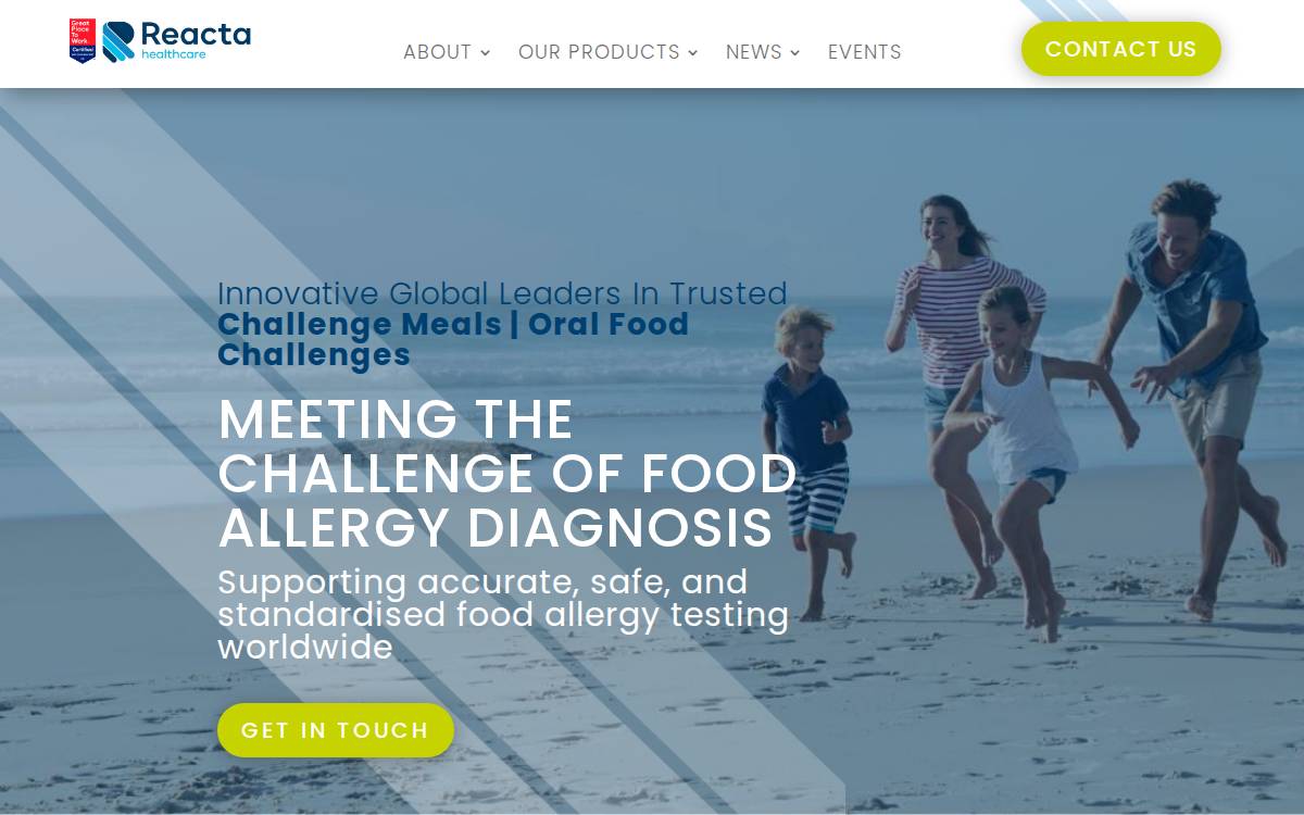 Reactahealthcare website preview