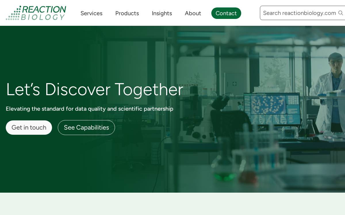 Reaction Biology website preview