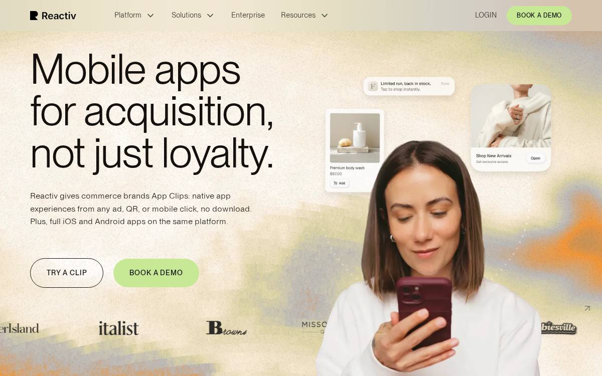 Reactivapp website preview