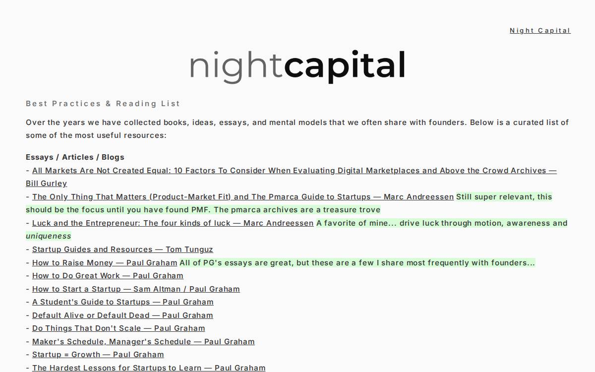 Reading List website preview