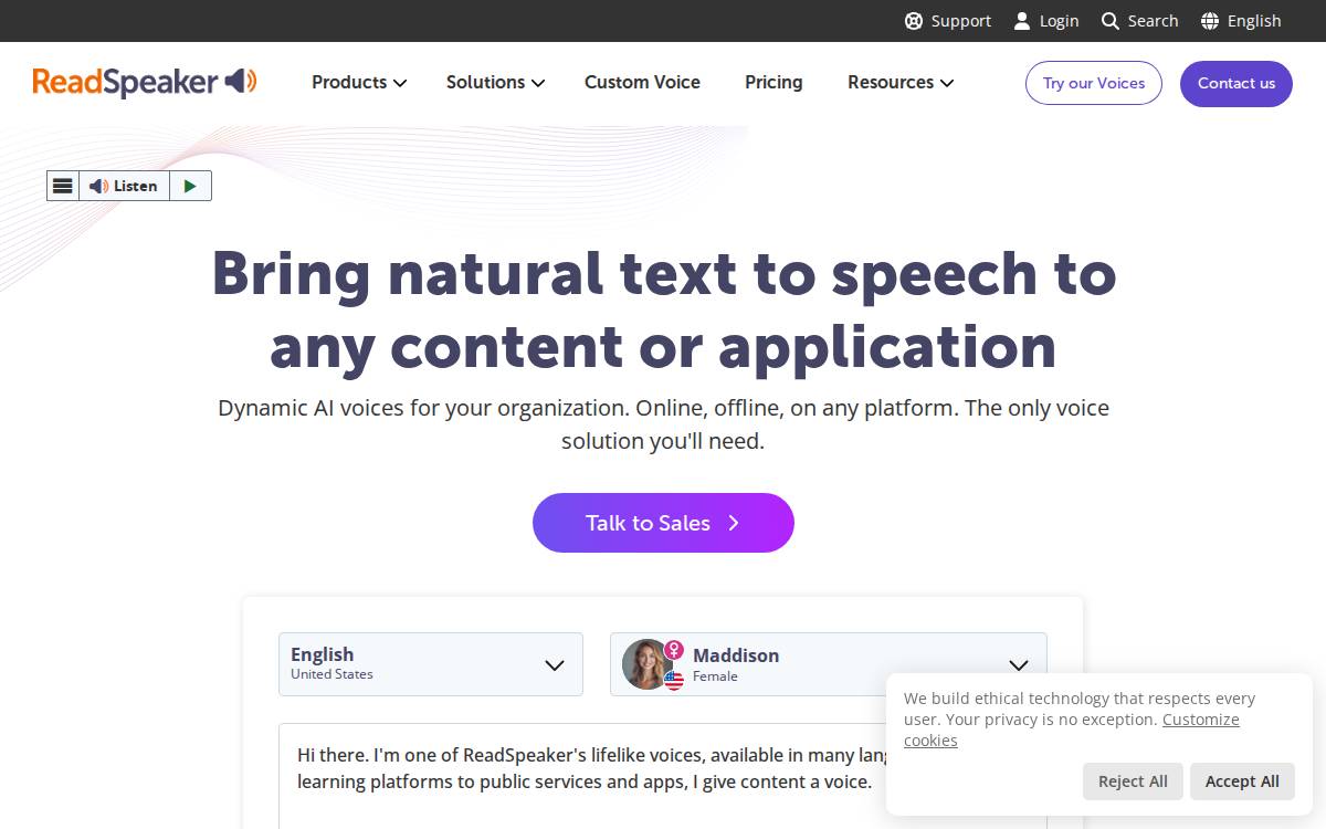 ReadSpeaker website preview