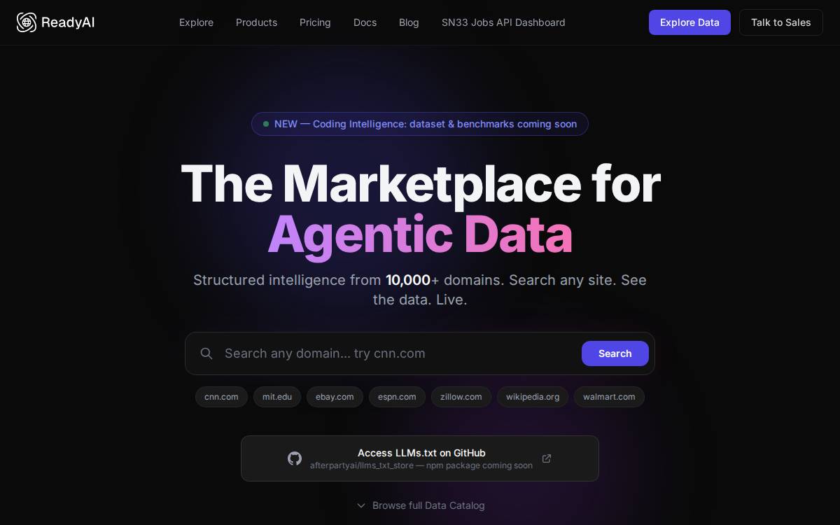 ReadyAI Open website preview