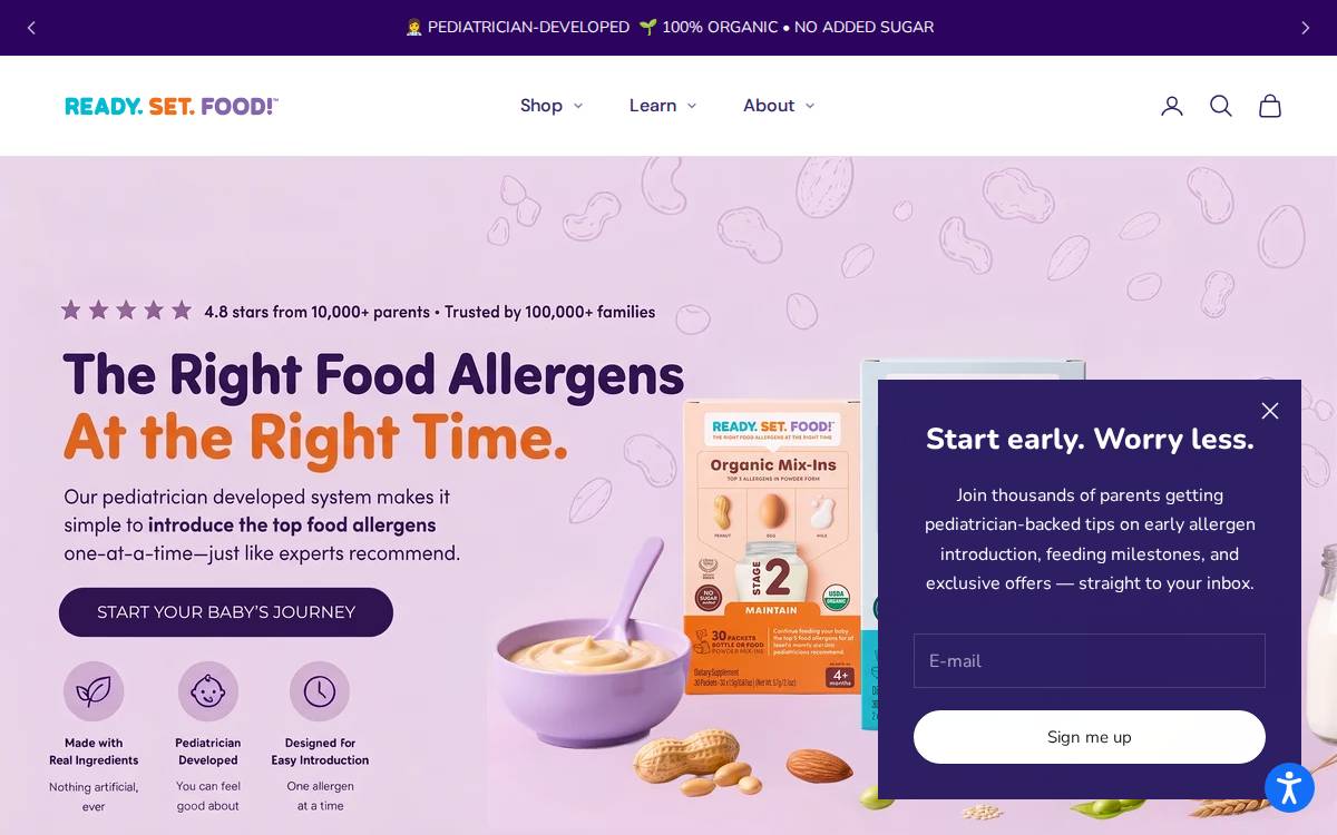 Ready Set Food website preview