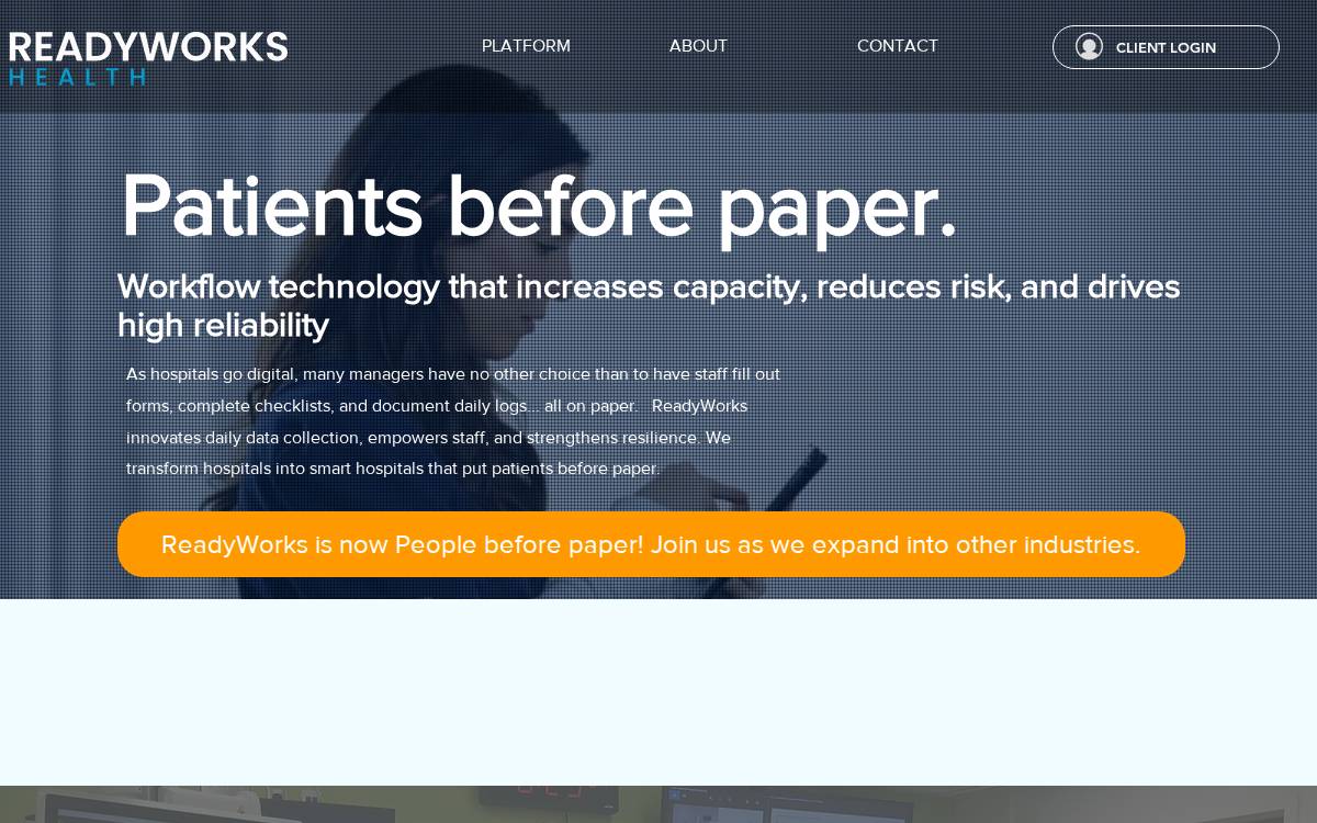 Readyworks Health website preview