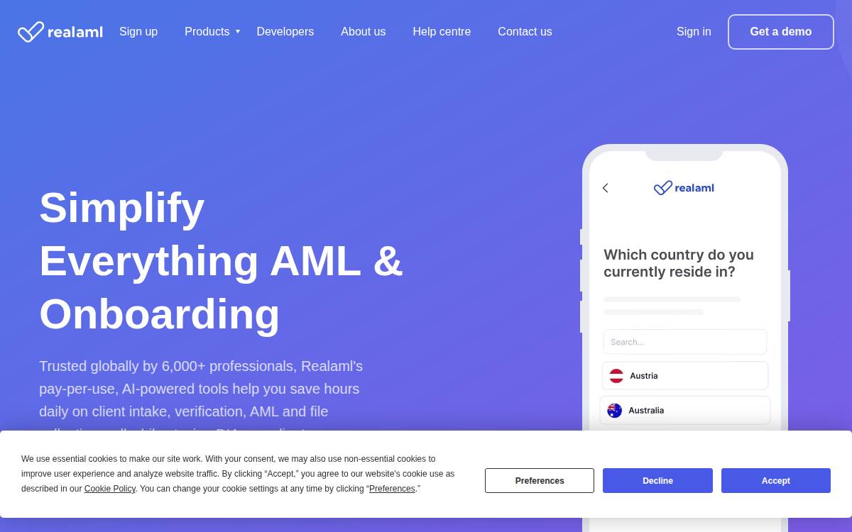 Realaml website preview