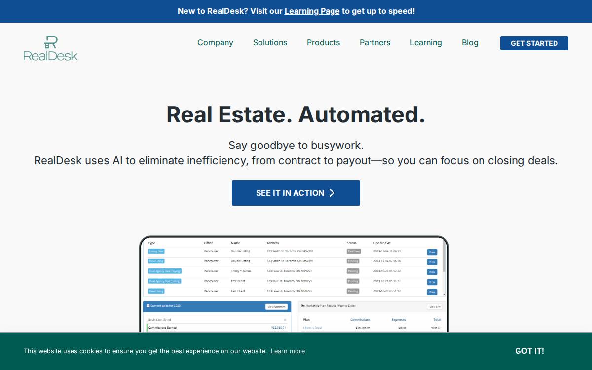RealDesk website preview
