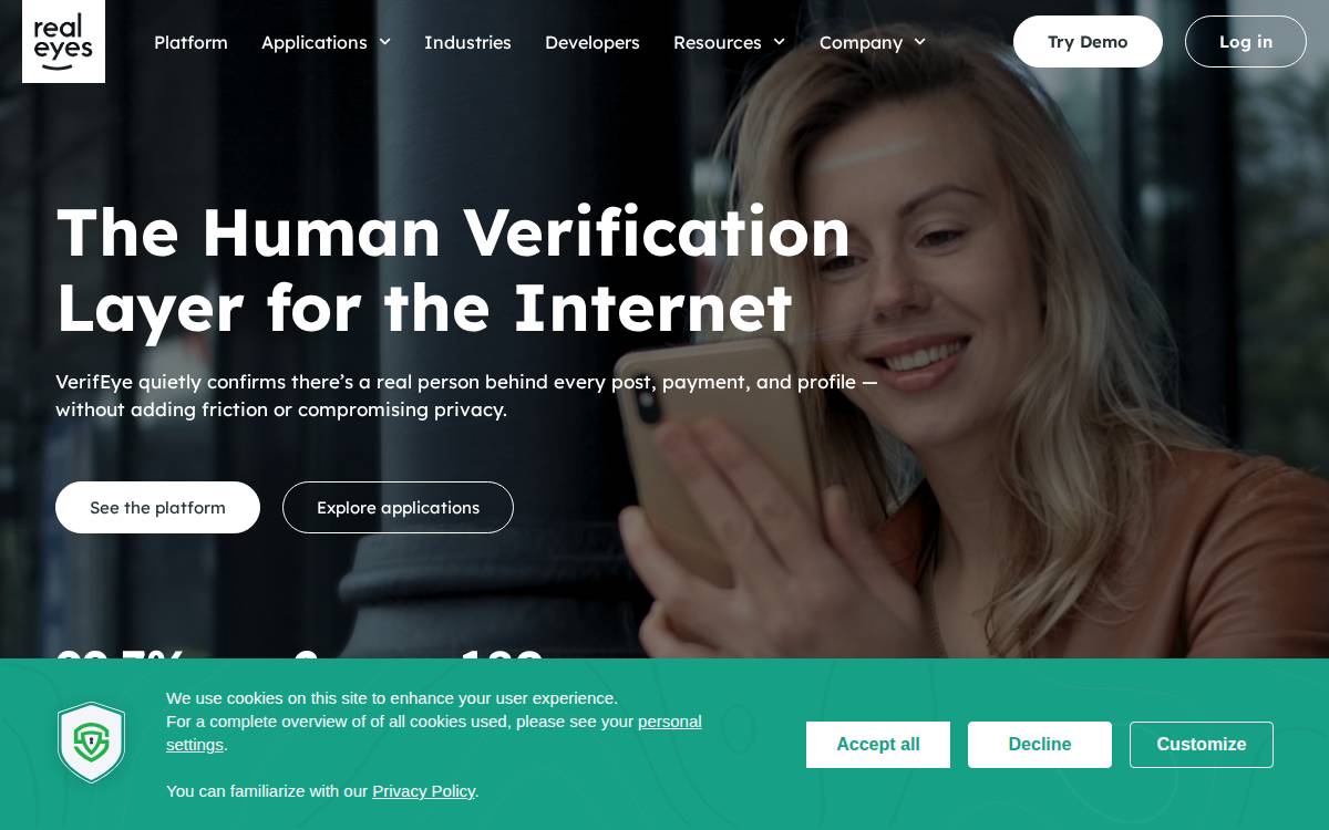 RealEyes website preview