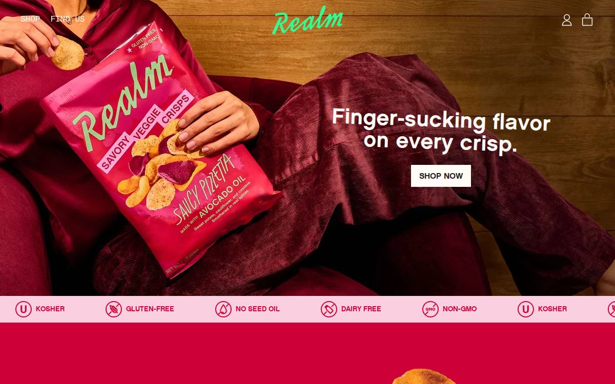 Realm Foods website preview