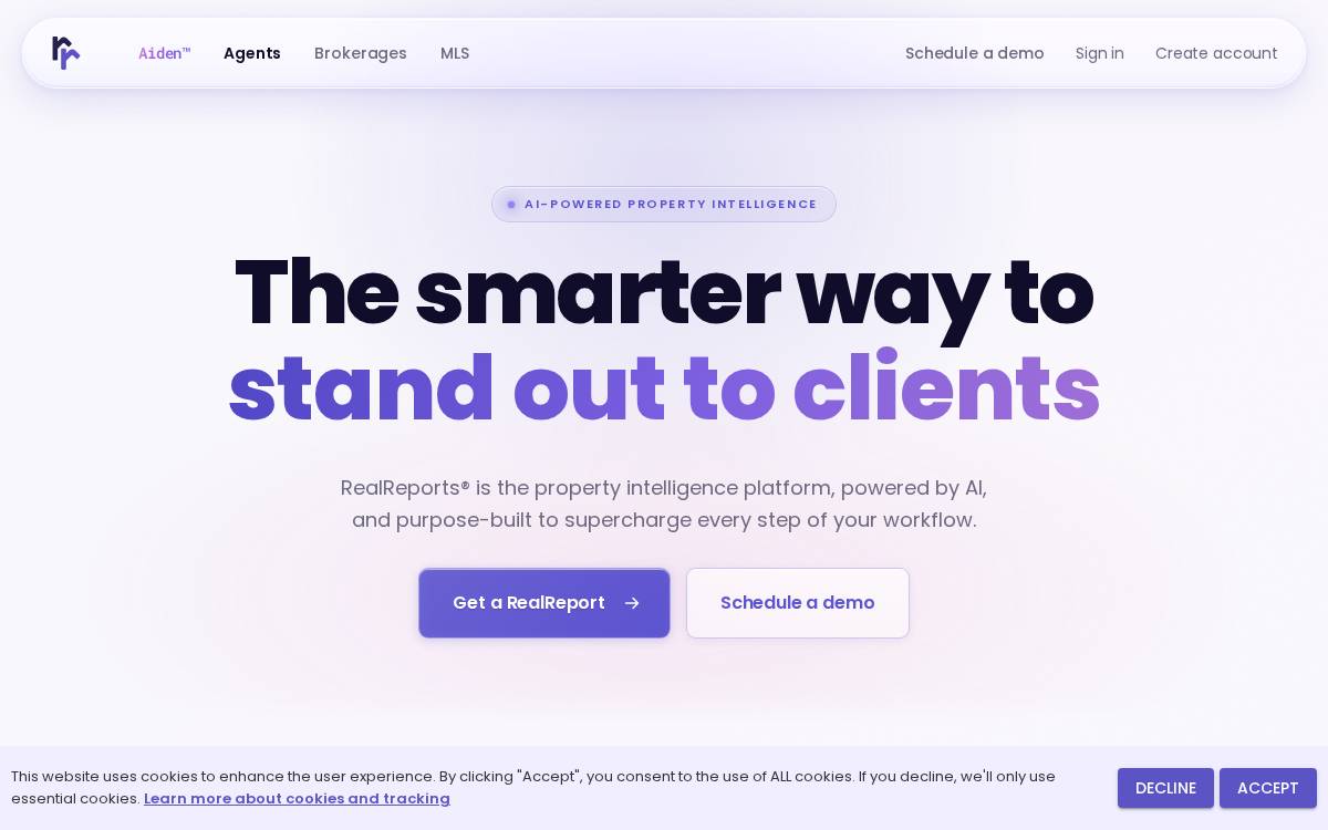 Realreports website preview