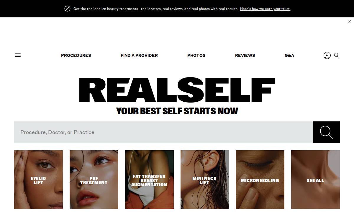 Real Self website preview