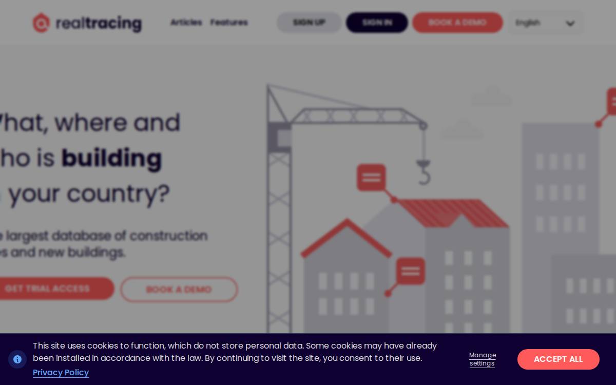 Realtracing website preview