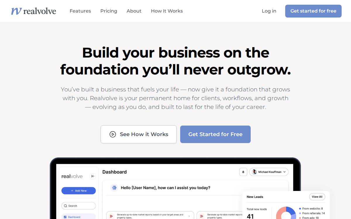 Realvolve Business Tech website preview