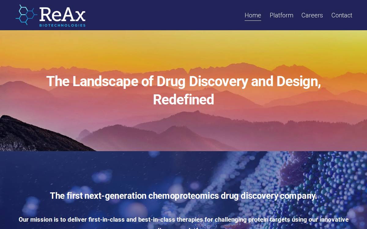 Reaxbio website preview