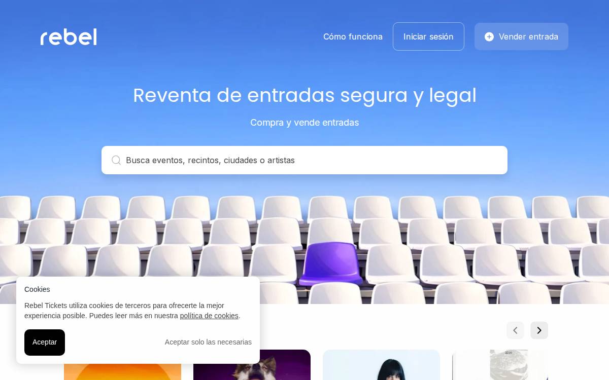 Rebel Tickets website preview