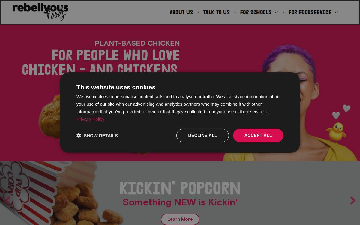 Rebellyous Foods website preview