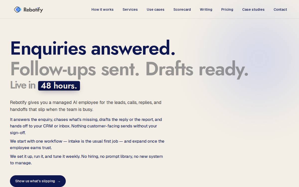 Rebotify website preview