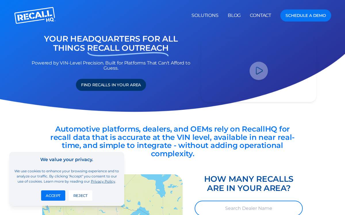 RecallHQ website preview