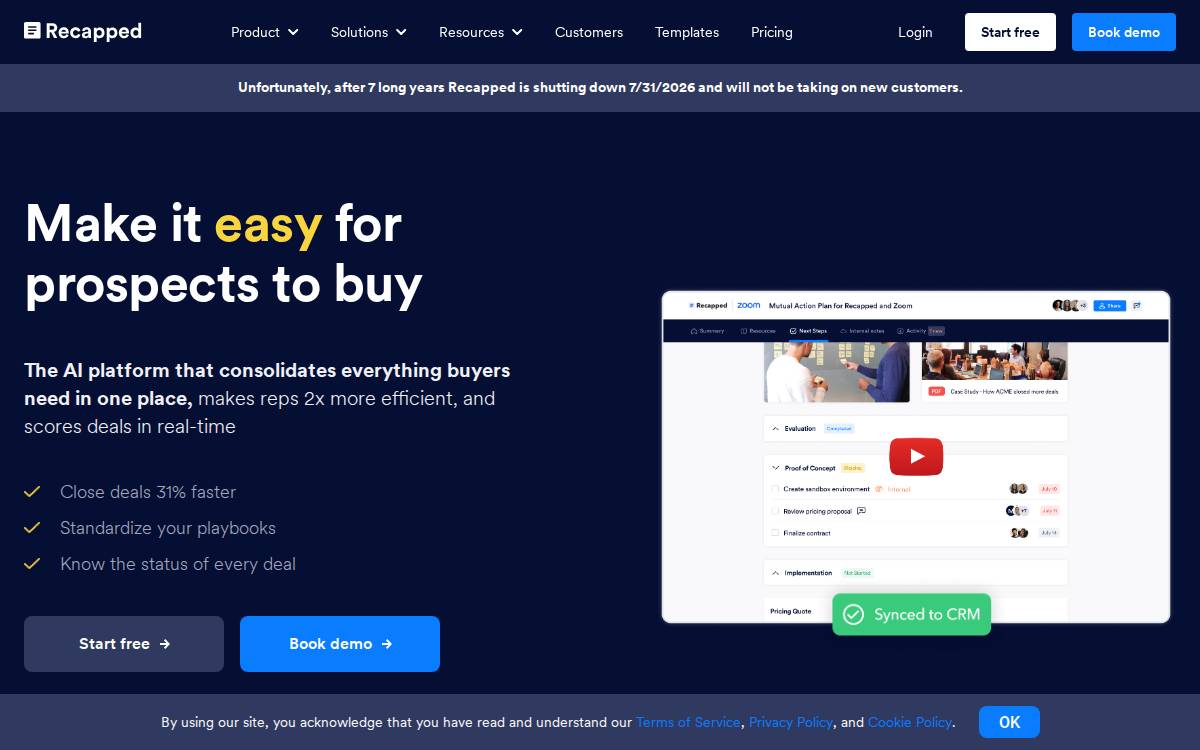 Recapped website preview