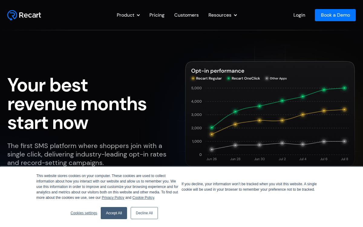 Recart website preview