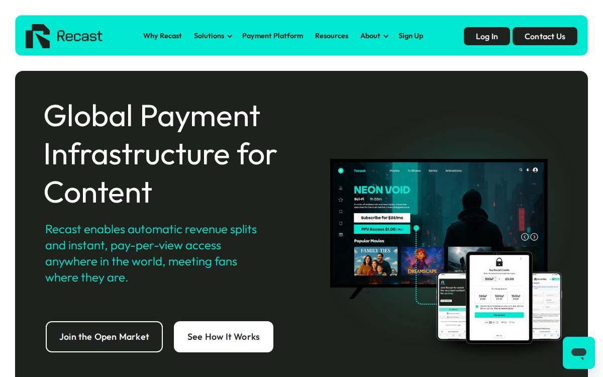 Recast website preview