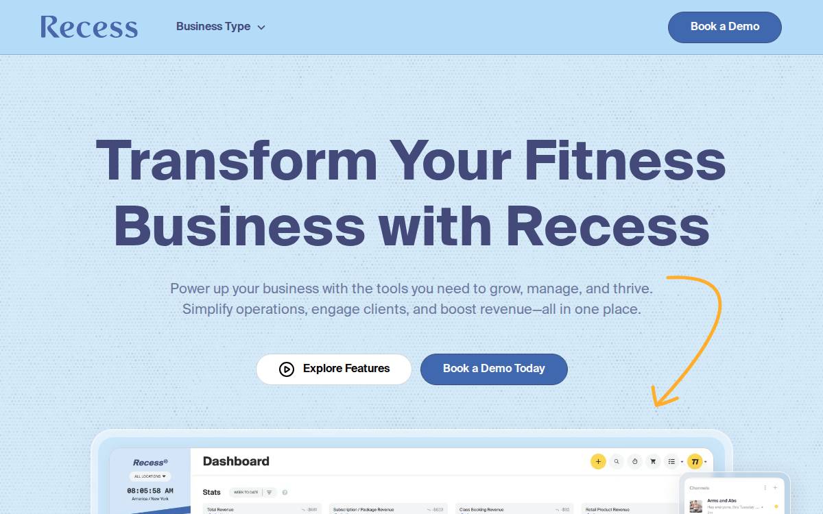 Recess website preview