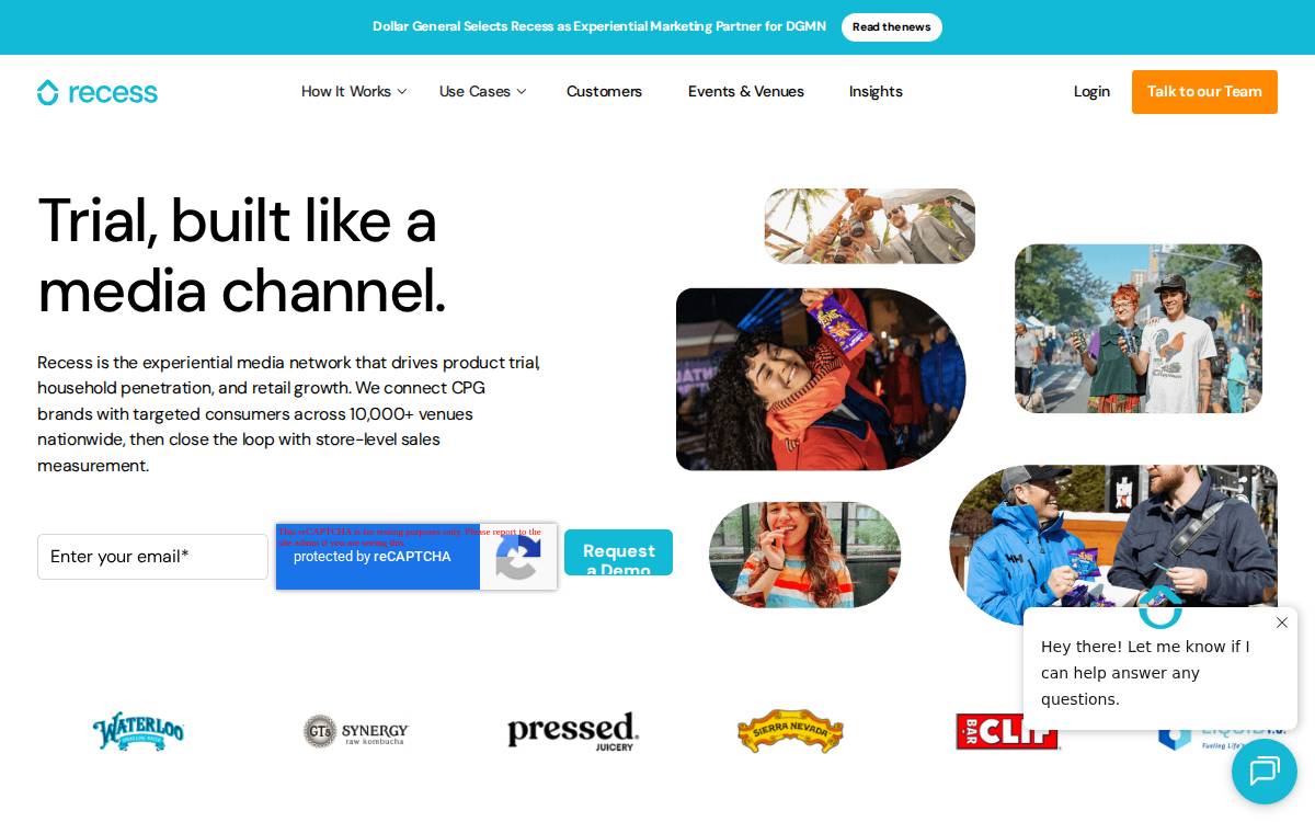 Recess website preview