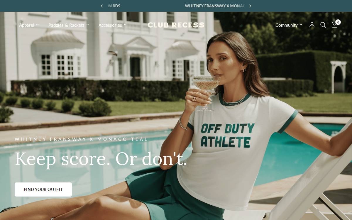 Recess Pickleball website preview