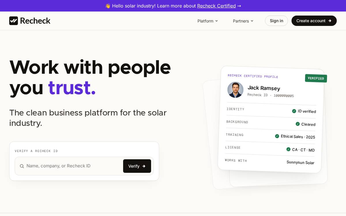 Recheck website preview