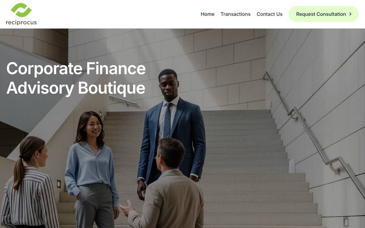 Reciprocus website preview